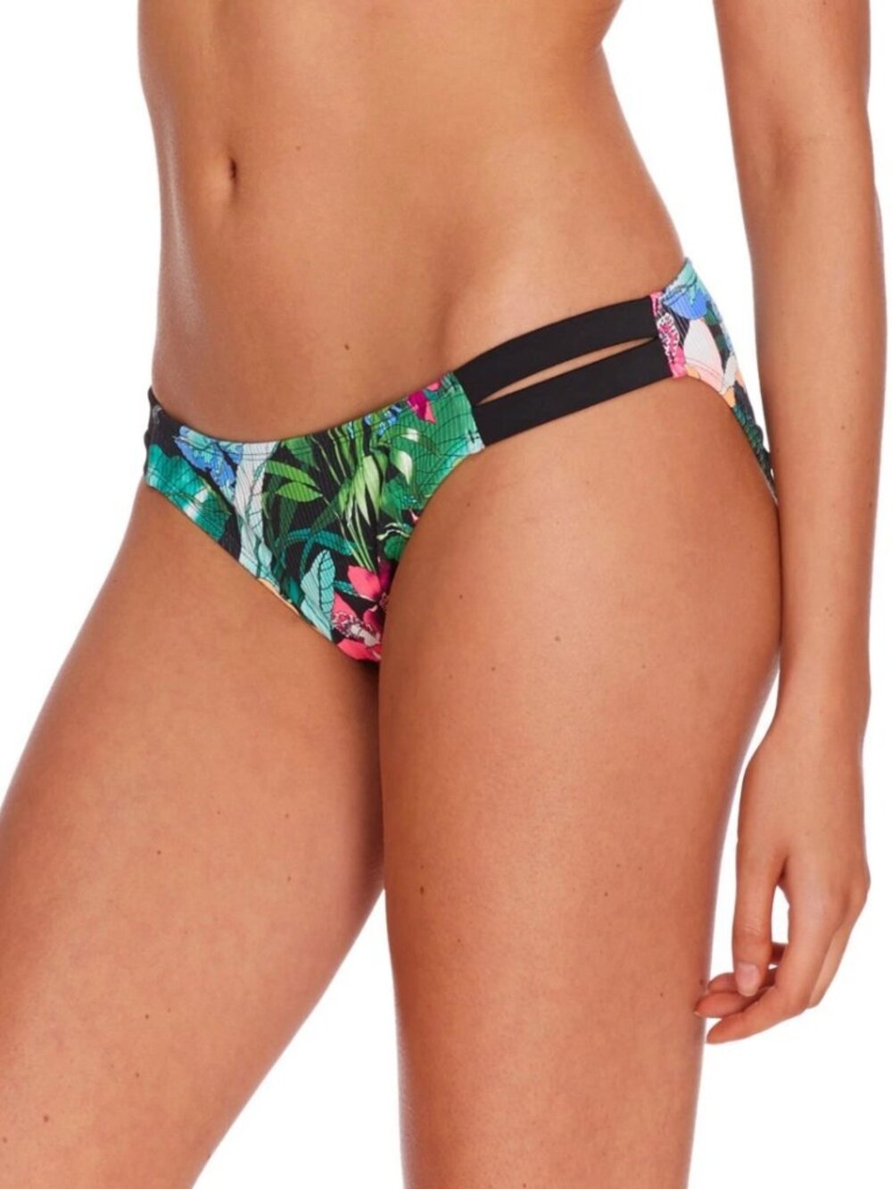 Body Glove Swimsuit Bikini Bottom Side Stripe Selva Green Low Rise Size XL NWT